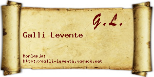Galli Levente névjegykártya